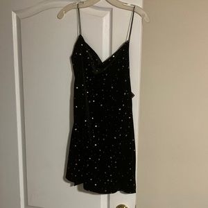 ZAFUL velvet shimmery embroidered starry dress.